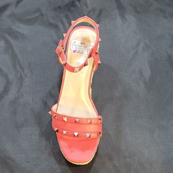 BRAND NEW NATURE BREEZE Tally-04 PINK STUDDED OPEN TOE ESPADRILLE WEDGE S2 - Picture 14 of 16
